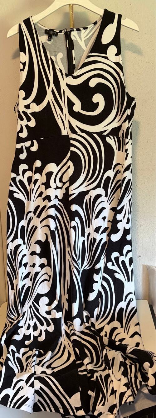 Talbots Sleeveless Long Maxi Floral Crepe Dress Size Med Petite